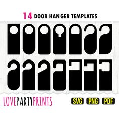 the letters are black and white, with different font styles on them to spell out love partyprints