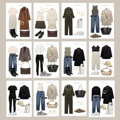 Elegant Outfit For Autumn, Casual Style Capsule Wardrobe, 70 Outfits Ideas, Outfit Combinations For Women, Chic Capsule Wardrobe, Minimalist Wardrobe Capsule, 70 Style, Chic Minimalista, French Minimalist