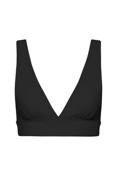 The Amelia Bikini Top in Black is a flattering plunge neck design, crafted from our Sculpteur® fabric, which supports and shapes the bust. Amelia features wide, comfortable shoulder straps and a wide under-bust panel, which supports bust and defines silhouette. Amelia is suitable for large busts up to cup size DD. Fabric sustainably made in Italy. Garment sustainably and ethically made in Australia. Unique Beauty Products, Luxury Swimwear, Cup Size, Shop Swimwear, Large Bust, Cool Suits, Neck Designs, Shoulder Straps, Fabric Color