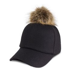 MAGID SOLID BLACK FALL BASEBALL CAP WITH FAUX FUR POM POM HAT Size: One Size. Adjustable Flat Bill Baseball Cap For Fall, Black Baseball Cap For Winter Sports, Black Winter Visor Baseball Cap, Adjustable Black Fitted Hat For Winter, Black Winter Sports Baseball Cap, Winter Sports Black Baseball Cap, Black Baseball Cap For Fall, Black Baseball Cap For Outdoor Fall Activities, Adjustable Winter Baseball Cap