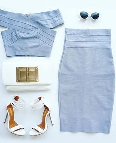 White Pencil Skirt Outfit Classy, Skirt With Top Outfit, White Pencil Skirt Outfit, Background Accessories, Skirt With Top, Pencil Skirt Outfit, Top Outfit Ideas, Outfit Ideas For Party, Grey Two Piece