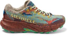 Optimized for ultralight durability and constructed with Mongolian Steppe-inspired patterns  the women's Merrell x Janji Agility Peak 5 trail-running shoes are ready to explore new trails. Mongolian Steppe, Craft Workshop, Buddha Jewelry, Free People Jewelry, Clothes Ideas, Trail Running Shoes, Rei Co-op, Trail Running, Running Women