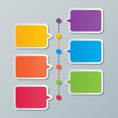 colorful speech bubbles with different colors and shapes on the grey background, epstng