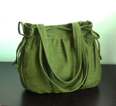 Olive Green Hemp/Cotton Bag  Sided Bows by tippythai on Etsy, $35.00 Mochila Fjallraven Kanken, Hemp Material, Everyday Work Bag, Hemp Bag, Green Purse, Jane Birkin, Cute Purses, Work Bag, Carry All Bag