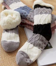 These sassy slipper socks will keep your feet nice and cozy on those cold winter days and nights. Featuring a faux fur lining and a rubber sole design on the bottom to prevent slipping when walking these are sure to be a new favorite part of your lounge wear. Made with a polyester and cotton blend. Comes in 9 fun striped patterns from which to choose. Striped Slippers, Cat Socks, Heart Hoodie, Fits Women, Fuzzy Socks, Warm Slippers, Winter Socks, Warm Socks, Slipper Socks