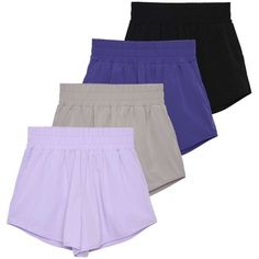 Experience the ultimate in comfort and style with our 4 Pack of Women's High Waisted Athletic Shorts. These versatile shorts are perfect for a variety of activities, including workouts, yoga, athletic training, running, gym sessions, hiking, and casual summer wear. Designed with a 2.5-inch inseam and a quick-dry liner underneath, they ensure you stay cool and comfortable during your most intense activities. Available in trendy colors like yellow, black, white, and gray, these shorts are perfect Workouts Yoga, Casual Summer Wear, Bottom Workout, Training Running, Athletic Training, Casual Summer Outfits, Trendy Colors, Womens Activewear, Running Shorts