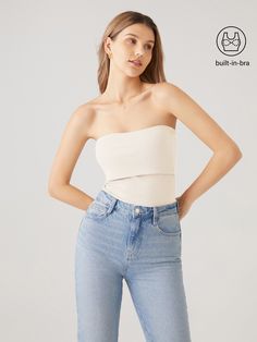 Plantive® Cropped Fold Down Brami Tube Top Cheap Crop Tube Top With Built-in Bra, Strapless Summer Crop Top With Built-in Bra, Strapless Crop Top With Built-in Bra For Summer, Bandeau Crop Top With Built-in Bra For Day Out, Day Out Bandeau Crop Top With Built-in Bra, Trendy Tube Top With Built-in Bra, Versatile Bandeau Tube Top, Chic Seamless Strapless Tank Top, Versatile Spring Tube Top