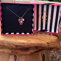 Super Cute Pink Robotic Necklace Which Silver Chain, Logo Heart, And Rhinestone-Like Necklace. Brand New In Box. Make An Offer! Chain Logo, Logo Heart, Juicy Couture Jewelry, Couture Jewelry, Jewelry Outfit, Cute Pink, Juicy Couture, Womens Jewelry Necklace, Silver Chain