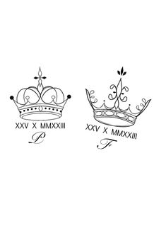 two crowns are drawn in black ink on a white background