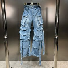 45072385442014|45072385474782|45072385507550|45072385540318 Blue Utility Jeans With Belt Loops, Utility Blue Jeans With Belt Loops, High Rise Blue Cargo Jeans With Belt Loops, Blue Denim Flare Jeans With Multiple Pockets, Blue High Waist Utility Flare Jeans, High Waist Blue Utility Flare Jeans, Jeans Female, Streetwear Denim, Workout Shorts Women