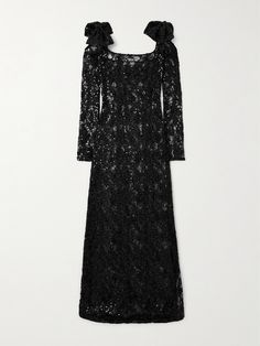 Luxury Sequin Evening Gown, Luxury Black Lace Evening Dress, Black Lace Dress For Gala, Floor-length Lace Dress For Evening, Luxury Lace Embellished Evening Dress, Elegant Sequined Lace Evening Dress, Elegant Evening Lace Dress With Sequins, Embellished Lace Dress For Formal Occasions, Lace Evening Dress For Night Out