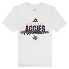 Get ready for the postseason with the Texas A&M 2024 Aggies Baseball T-Shirt! Show your support for the Aggies with this white t-shirt featuring the iconic Texas A&M logo across the front. Perfect for any fan looking to represent their team during the playoffs. Gear up and cheer on the Aggies to victory! Brand: Adidas 100% Cotton Machine Wash Cold/Tumble Dry Low White Fan Apparel Tops For Fan Merchandise, Sporty White T-shirt For Fan Gear, White Fan Apparel Tops, White Fan Apparel Tops For Merchandise, White Fan Merchandise Tops, White T-shirt For Team Spirit Fan Gear, White T-shirt For Fan Gear With Team Spirit, White Logo Print T-shirt For Game Day, White Game Day Fan Apparel T-shirt