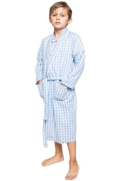 Give your little gent a lightweight layer for lazy mornings with this softly brushed cotton-blend woven robe patterned with cheery blue gingham. Its patch pockets, shawl collar and neat piping all make it cute and sophisticated. Style Name:Petite Plume Kids' Gingham Robe (Baby, Toddler, Little Kid & Big Kid). Style Number: 6255874. Cotton Sleepwear With Pockets For Sleepovers, Cotton Plaid Sleepwear For Bedtime, Plaid Cotton Sleepwear For Bedtime, Plaid Cotton Sleepwear, Light Blue Cotton Sleepwear For Sleepover, Blue Sleepwear With Pockets For Sleepover, Plaid Cotton Sleepwear For Sleepover, Cotton Plaid Sleepwear For Loungewear, Plaid Cotton Sleepwear For Loungewear