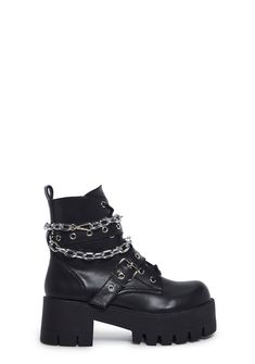 base|black Casual Goth Shoes, Edgy Chain Boots For Streetwear, Trendy Chain Boots For Fall, Punk Style Chain Boots For Streetwear, Edgy Boots With Chain And Round Toe, Edgy Chain Boots With Round Toe, Chain Detailed Round Toe Boots For Streetwear, Chain Detail Boots With Round Toe For Streetwear, Chain Detail Round Toe Boots For Streetwear