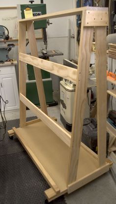 a workbench is being built in a workshop