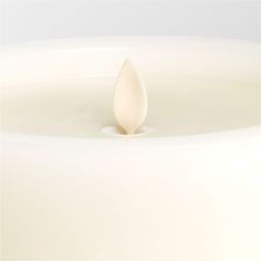 a white candle that has been turned on