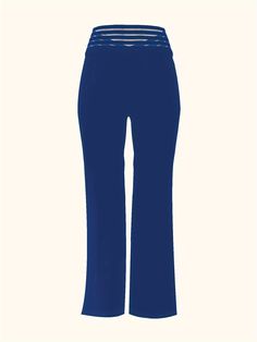 kkboxly Solid Color Bootcut Pants, Elegant High Waist Pants, Women's C – Kkboxly™ Blue Wide-leg Pants With 4-way Stretch, Chic Stretch Yoga Pants With Straight Cut, Chic Stretch Yoga Pants Straight Style, Chic Stretch Yoga Pants With Straight Legs, Stretch Wide Leg Elastane Pants For Summer, Summer Stretch Wide Leg Elastane Pants, Stretch Elastane Wide Leg Pants For Summer, Solid Stretch Straight Dress Pants, Blue High Stretch Straight Leg Pants