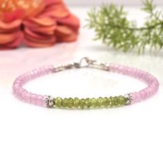 Peridot and Rose quartz bracelet| Love bracelet| Heart Chakra Bracelet| Pink and Green Jewelry| Jewelry gift for her| Elegant bracelet This bracelet is very dainty - beads measure about 3 mm apiece AAA Quality Please Feel Free To Contact If You Have Any Query. Orders are shipped within 1 business working day, excluding orders made on Sunday or national holidays. Domestic delivery takes 5-7 business days. International delivery takes 11-23 business days. PAYMENT METHOD : PayPal only Please send a Green Bracelets For Valentine's Day Gift, Green Bracelet For Valentine's Day Gift, Pink Faceted Bracelets As Gift, Pink And Green Jewelry, Bracelet Heart, Bracelet Love, Rose Bracelet, Rose Quartz Bracelet, Love Bracelet