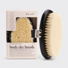 Body Dry Brush – KITSCH Beauty Product Design, Body Exfoliator Brush, Shower Ritual, Full Body Exfoliation, Self Care List, Body Care Essentials, Spa Aesthetic, Body Routine, Glowing Radiant Skin