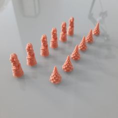 many small plastic cones are arranged in a circle