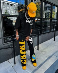 American Street Hip-hop Embroidered Wide-leg Pants Men High Street Fas – Ellenworkz Quan Outfits, All Black Outfit Men Street Styles, Men Concert Outfit, Black Streetwear Outfit, Men Streetwear Outfits, Future Concert, Mens Streetwear Outfits, Men Streetwear Fashion, Custom Pants