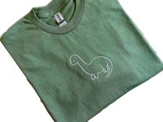 Dinosaur Shirts, Gift Embroidery, Dino Shirt, Shirts Cute, Embroidery Shirt, Dinosaur Shirt, Cute Dinosaur, Embroidered Shirt, Embroidery