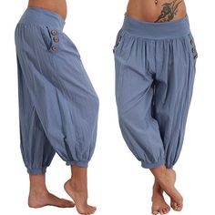 FEATURES

This ultra soft loose harem pants is made with high-quality material of spandex
Very stretchy - which will let you feel comfortable
Occasions: Sports, Dance, Belly Dance, Yoga, Pilates, Training, Jogging and other casual occasions
Elastic soft waistband

SIZE CHART Casual Summer Pants, Low Waist Jeans, Cotton Linen Pants, Loose Trousers, Pants Loose, Jumpsuits And Romper, Plus Size Pants, Brown Eyes, Casual Fits