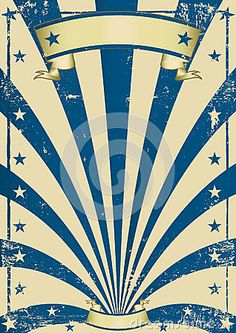 an old circus poster with stars and stripes on it's backgroung