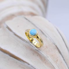 Blue Gemstone Ring, Howlite Stone Ring, Bridal Ring, Stackable Solitaire Ring, Handmade Sterling Silver 925, Girlfriend Gift, Gift for her ✦Gemstone: Howlite ✦Stone Cut: Cabochon ✦Stone Size: 6 mm ✦Metal: 925 Sterling Silver- gold plated A beautiful sterling silver gold plated statement blue howlite gemstone ring. A handmade ring featuring an eye-catching design and shiny finish. This ring will deﬁnitely be a favorite of yours! Completely handmade with love in my inspiring studio in Athens. *  A Gold Sterling Silver Turquoise Promise Ring, Sterling Silver Turquoise Ring With Yellow Gold Gemstone, Sterling Silver Turquoise Ring In Yellow Gold, Turquoise Gemstone Ring In Yellow Gold Sterling Silver, Yellow Gold Turquoise Ring Birthstone Gift, Handmade Yellow Gold Turquoise Ring, Yellow Gold Turquoise Birthstone Ring Gift, Gift Turquoise Ring With Yellow Gold Birthstone, Turquoise Birthstone Ring In Yellow Gold For Gift