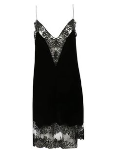 Stella McCartney Lace Slip Dress - Black Lace Slip Dress, Lace Slip, Lace Hem, Black Dresses, Stella Mccartney, Black Lace, Dress Black, Spaghetti Strap, Slip Dress