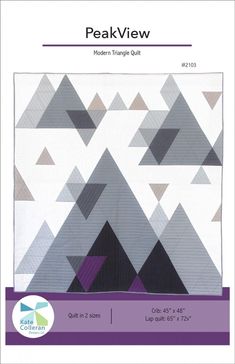 the peak view quilt pattern is shown in grey and white, with triangles on it