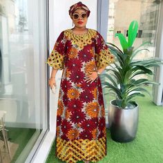 ad eBay - African Women Dashiki Ankara Bazin Riche Design Dress with Headscarf - Buy Now, click the link (eBay) African Gowns Nigerian Fashion, Nigerian Style Dresses, African Attire For Ladies, African Dashiki Dress, Latest Ankara Gown Styles, African Gowns, Ankara Dress Designs, Ankara Long Gown, Ankara Long Gown Styles