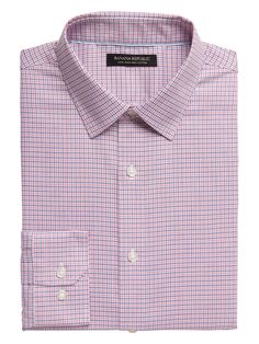 No need to iron, this soft, 100% cotton dress shirt is specially engineered to resist wrinkles so it stays looking crisp and pulled-together.  Spread collar.  Clean front.  Adjustable double-button barrel cuffs.  French placket for a clean look.  Interlined collar for a crisp finish.  Triangular gusset at side seams for durability.  Shirttail hem.  Slim fit.  Hits at the hip.  Center back length (size M): Regular 31", Tall 32. 5" Sleeve length: Regular 35", Tall 36. 5" Model: Size M, 6'2" (188cm Spring Wrinkle-resistant Button-up Dress Shirt, Wrinkle-resistant Long Sleeve Dress Shirt For Business, Business Dress Shirt With Spread Collar For Spring, Wrinkle-resistant Dress Shirt With Spread Collar For Office, Wrinkle-resistant Collared Dress Shirt For Business, Wrinkle-resistant Long Sleeve Dress Shirt For Business Casual, Classic Wrinkle-resistant Spring Dress Shirt, Wrinkle-resistant Button-up Dress Shirt For Business, Wrinkle-resistant Collared Dress Shirt For Business Casual