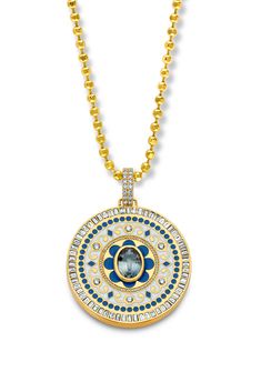 BUDDHA MAMA JEWELRYFINE JEWELPENDANT YLWGOLD Grey Sapphire Mandala Pendant Medallion Jewelry With Diamond Accents In Cubic Zirconia, Cubic Zirconia Medallion Jewelry With Diamond Accents, Diamond White Medallion Diamond Jewelry, Luxury Enamel Jewelry With Diamond Accents, Fine Jewelry Diamond Large Pendant, Blue Rose Cut Diamond Pendant Jewelry, Yellow Gold Enamel Jewelry With Rose Cut Diamonds, Sapphire Diamond Jewelry With Pave Setting, Luxury Medallion Jewelry With Diamond Accents