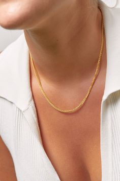 Classic Double Curb Chain Necklace. Wear it alone, or not. Available in 24KT Gold dipped sterling silver or Sterling silver 16" 2.5 mm double curb chain Gold dipped or Sterling silver lobster clasp Packaged in a Dogeared gift box Made in the USA Cuban Link Delicate Chain Jewelry Gift, Delicate Cuban Link Chain Jewelry Gift, Dainty Link Chain Necklace With Curb Chain, Dainty Curb Chain Link Necklace, Cuban Link Necklace With Cable Chain As A Gift, Minimalist Herringbone Necklace With Figaro Chain As Gift, Gold Cuban Link Necklace With Cable Chain, Gold Cuban Link Necklace With Cable Chain As Gift, Minimalist Cuban Link Necklace With Box Chain As Gift