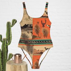 This one-piece swimsuit for all figures will bring out your best features. Enjoy the smooth fabric and the flattering design, and show it off by the sea or pool! * 82% Polyester, 18% Spandex * Fabric weight: 6.78 oz/yd² (230 g/m weight may vary by 5% * Chlorine-resistant fabric * Cheeky fit with a scoop neckline and a low scoop back * Zig-zag stitching * Double-layer front  * Four-way stretch material stretches and recovers on the cross and lengthwise grains This product is made especially for you as soon as you place an order, which is why it takes us a bit longer to deliver it to you. Making products on demand instead of in bulk helps reduce overproduction, so thank you for making thoughtful purchasing decisions! Beachwear Bodysuit For Sunbathing With Lined Body, Beachwear One-piece Lined Bodysuit, Beachwear One-piece Bodysuit With Lined Body, One-piece Lined Bodysuit For Beachwear, Casual One-piece With Lined Body For Pool, Casual Lined One-piece For Pool, Fitted Sleeveless One Piece For Beach Season, One-piece Beachwear Bodysuit For Sunbathing, Tropical One-piece Swimwear For Beach Season