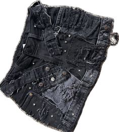 Edgy Fitted Dark Wash Mini Skirt, Punk Black Denim Skirt, Black Punk Denim Skirt, Black Denim Punk Skirt, Rock Style Fitted Denim Bottoms, Edgy Fitted Dark Wash Skirt, Fitted Rock Style Denim Bottoms, Fitted Denim Rock Bottoms, Black Mini Skirt In Grunge Style