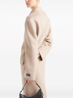 Prada double-breasted Velour Cashmere Coat - Farfetch