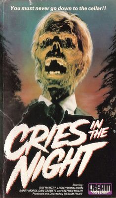 an advertisement for the movie crues in the night with a creepy face on it