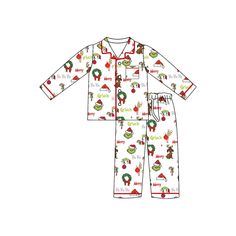 This is custom,no moq Fabric: Milk Silk Green Cartoon Print Sleepwear For Sleepover, Green Christmas Sleepover Sets, Green Christmas Bedtime Sets, Green Long Sleeve Sleepwear For Holiday, Christmas Pajamas Kids, Christmas Green, Boys Christmas, Boys Pajamas, Milk Silk