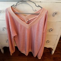 Light Pink Shirt With A Wide V-Neck Shirt Spring Cotton V-neck Top For Loungewear, Cotton V-neck Top For Spring Loungewear, Casual V-neck Blouse For Loungewear, Spring Cotton V-neck Sweater, Trendy Pink V-neck Top For Spring, Light Pink Shirt, Pink Shirt, Clothing Co, Neck Shirt