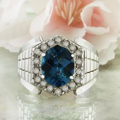 Welcome to our Etsy store 💕 Discover the beauty of our Natural Topaz Diamond Ring, meticulously crafted in 14k Solid Gold. London Blue Topaz is a birthstone for December. London Blue Topaz is also known for its ability to enhance mental clarity and focus. It is said to aid in clear thinking and problem-solving. 4.00 Carat Natural Topaz Diamond Ring In 14k Solid Gold Available in 14k Solid White, Yellow, Rose Gold Stamped: 14K Total Ring Weighs 11.50 Grams Topaz Weight: 3.50 Carats (11.00x9.00 M Topaz Diamond Ring, Statement Rings Diamond, Clear Thinking, Men Jewelry, November Birthstone, 14k Gold Ring, Mental Clarity, London Blue Topaz, London Blue