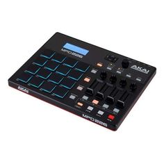 the midi controller is black and red