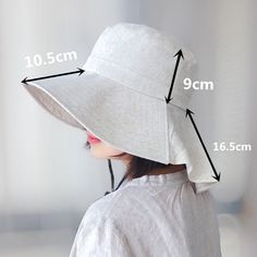 Step out with confidence in our chic, Lightweight Linen UV Protection Bucket Hat. In a light beige, breathable fabric, it offers style and sun safety in one. Enjoy wide-brimmed coverage and UV defense, enhanced with a unique ruffled detail for added elegance and neck protection. Key Features: UPF fabric for high UV protection Wide brim for face and neck coverage Lightweight and breathable linen-like material Elegant ruffled detailing Foldable design for easy packing and travel Specifications -Material: 100% cotton -Size: 56-58cm Bucket Hat Designs, Wide Brim Bucket Hat, Leather Beret, Sun Safety, Knit Beret, Bucket Hat Design, Personalized Hats, Hat Beret, Summer Hats For Women