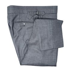 Signature CKC trousers featuring woven Italian wool with a 2 inch wide waistband. Women Hunters, Suit Fabric, Gunmetal Grey, Wide Waistband, Corduroy Pants, Mens Suits, Cargo Shorts, Grey Jean, Gq