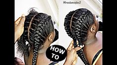 Cornrow For Beginners, Afro Hairstyles Braids, How To Braid, Kid Braid Styles, Short Hair Hacks, Two Braids, Girls Braids, Braids For Kids