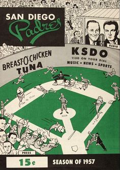 an advertisement for the san diego padres'baseball team, with images of their players