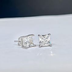 Mens 1 carat stud earrings Earrings Men, Mens Earrings Studs, Square Earrings, Square Cut, 1 Carat, Stud Earring, Jewelry Earrings Studs, Labour Day, Beauty Book