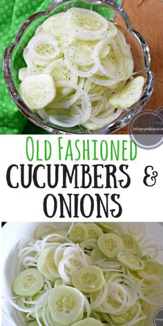 an old fashioned cucumber's onions and keto salad is served in a bowl