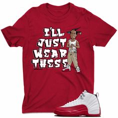 Custom Shirts to match the Jordan 12 Cherry Youth, Men Sizes, and tall. Sizing Chart is available Since all items are made to order, all sales are final. This shirt is available in kids sizes We try to ship all orders out ASAP But There is a 1-3 business day handling time. We also do special request for any hard to match sneaker you may have. Message us Red Relaxed Fit Hip Hop T-shirt, Red Hip Hop Cotton Tops, Red Cotton Hip Hop Tops, Casual University Red Tops For Streetwear, Red Hip Hop Cotton T-shirt, Red Letter Print Shirt For Streetwear, Red Cotton Hip Hop T-shirt, Red Fan Apparel T-shirt For Streetwear, Pre-shrunk Red Hip Hop T-shirt